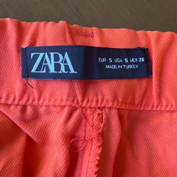 ☎️ Zara Bright Orange High Waisted Shorts festival Bermuda bohemian preppy - Picture 3 of 5